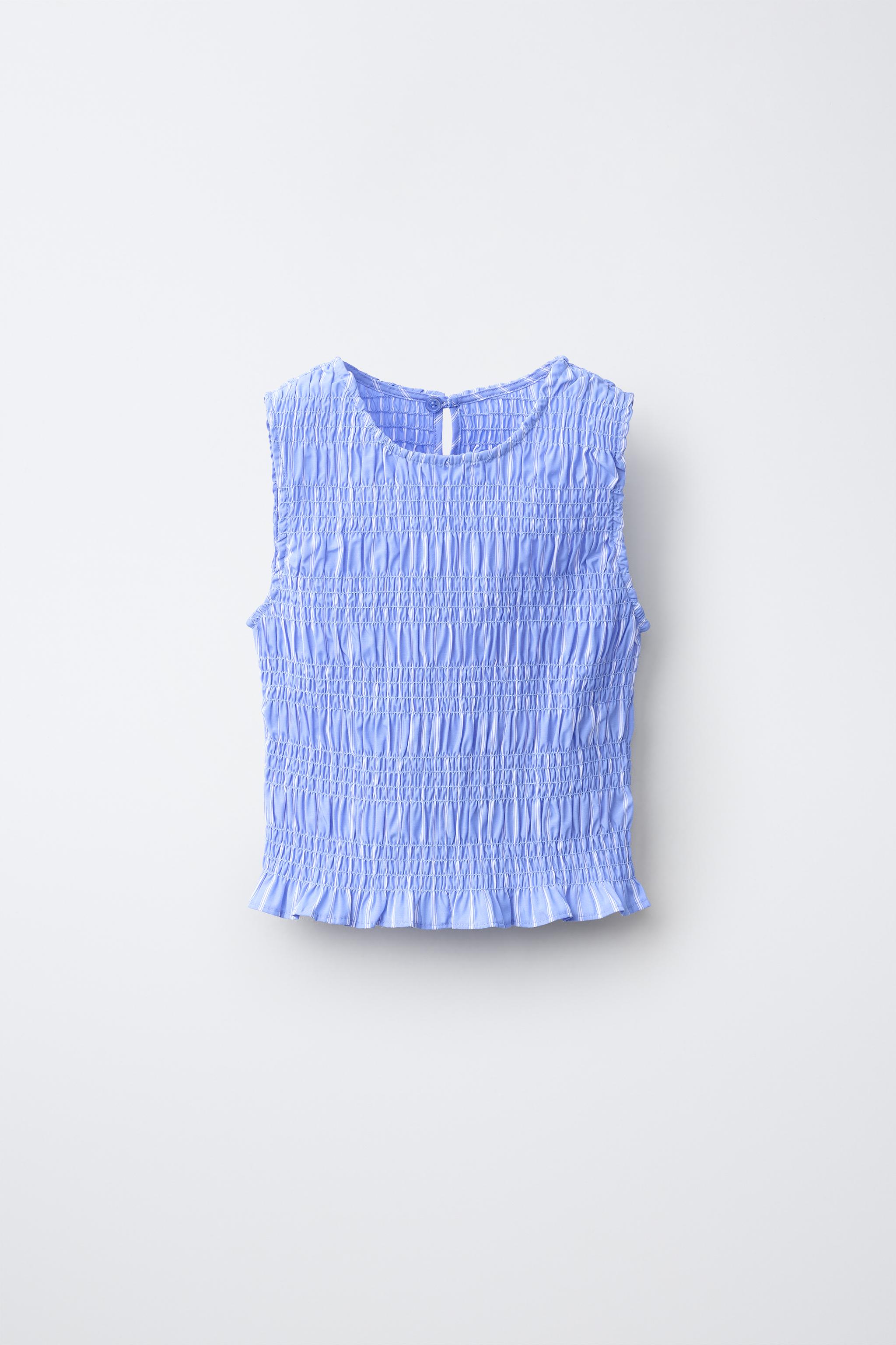 Детские рубашки Zara STRIPED SHIRT AND GATHERED TOP SET WITH SEQUIN APPLIQUÉ — фото 4