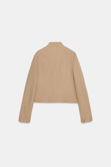 Zara WASHED EFFECT JACKET - taupe brown