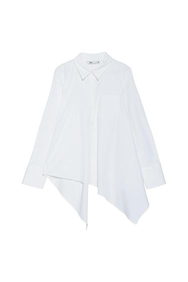 ASYMMETRIC POPLIN SHIRT