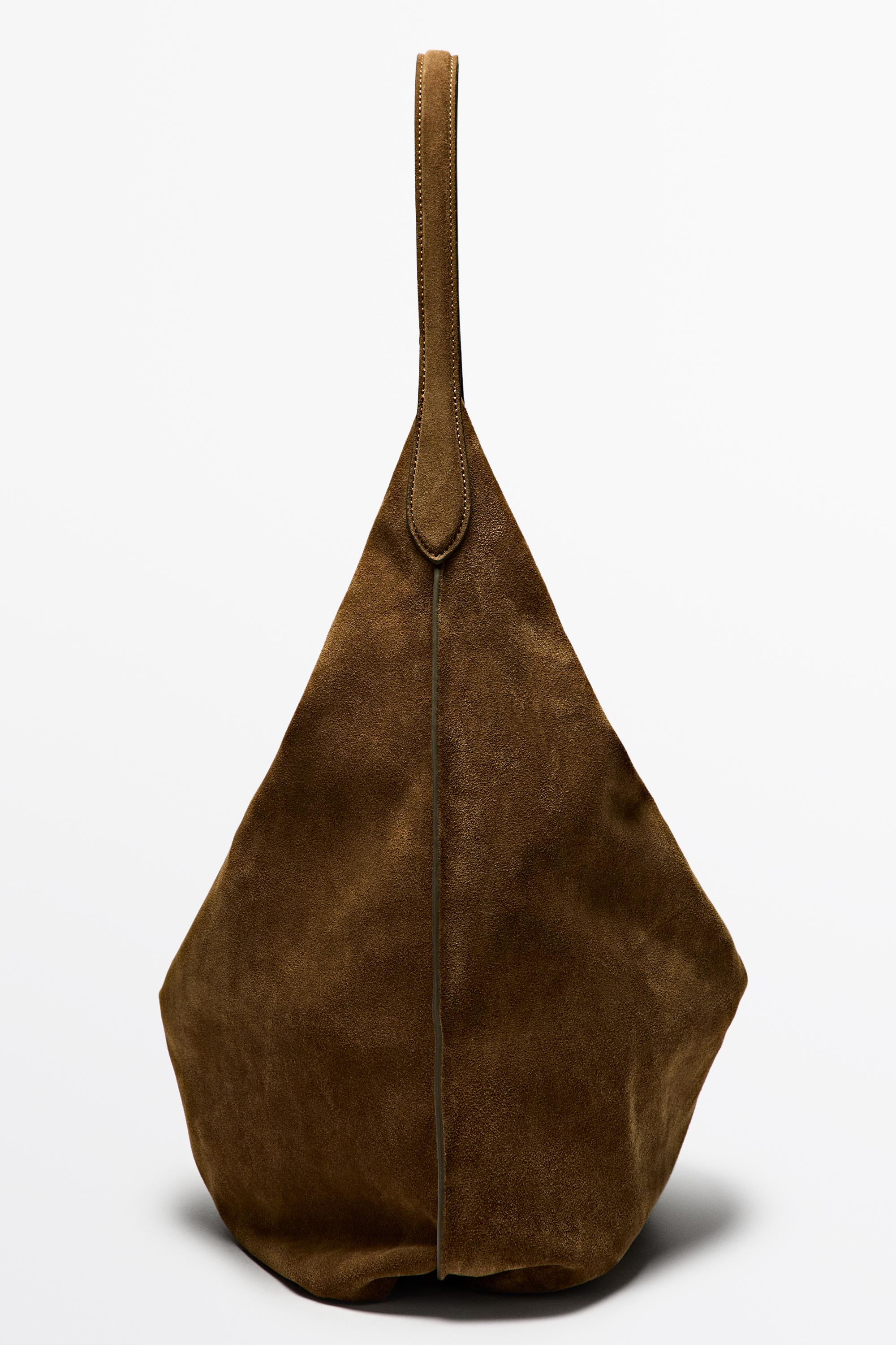 Maxi split suede leather shoulder bag — 566