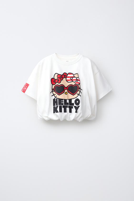 Zara 三麗鷗© HELLO KITTY 燈籠式 T 恤 - 白色 - 圖片 0