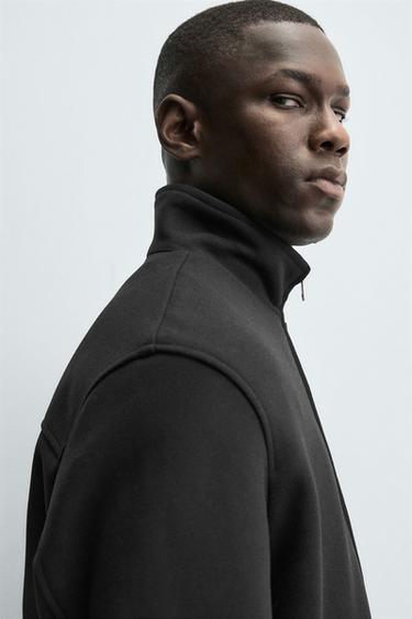 WOOL BLEND ZIP-UP JACKET - Black by Zara - Image 4