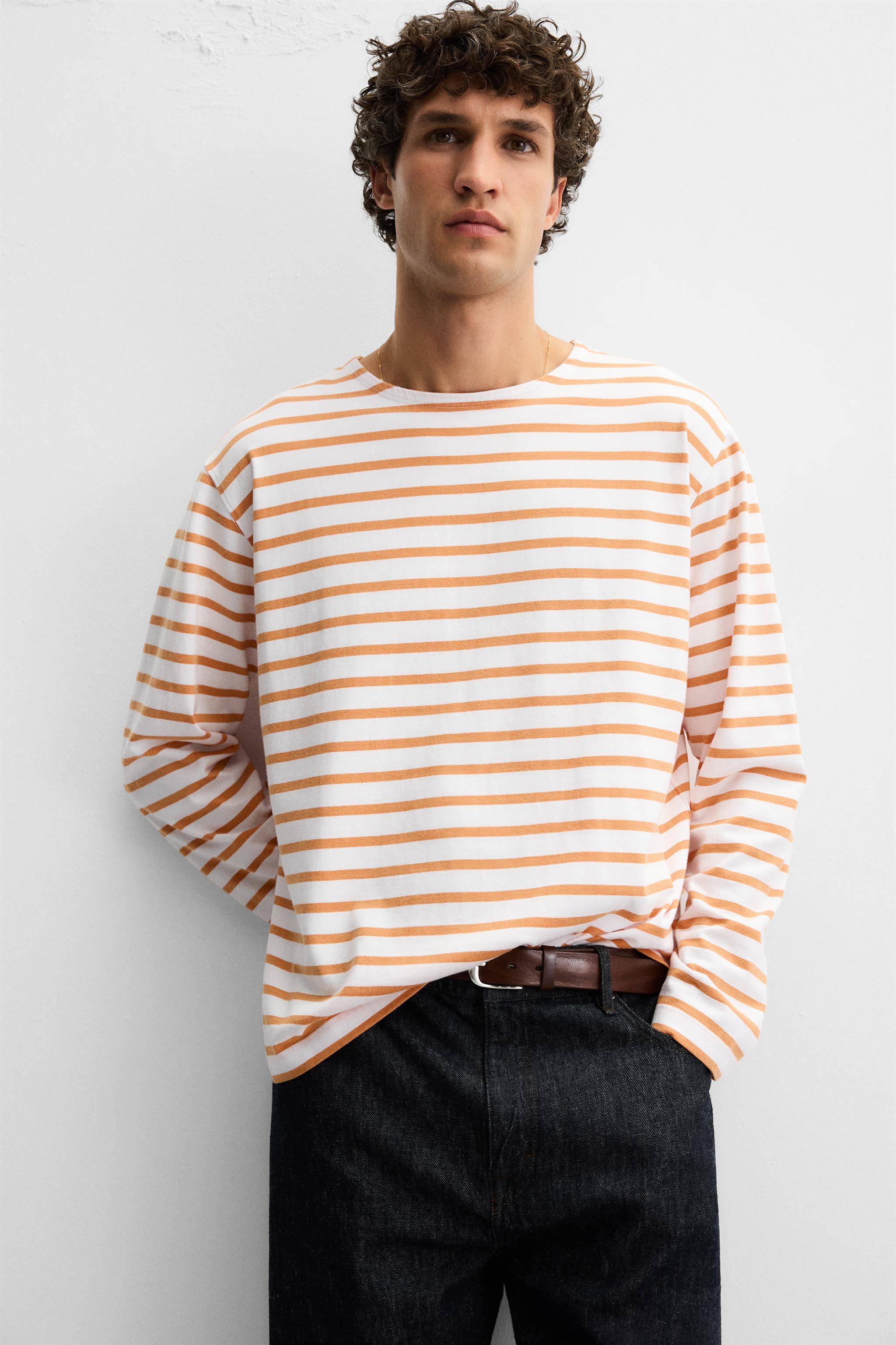 JACQUARD STRIPE T-SHIRT - striped | ZARA Canada
