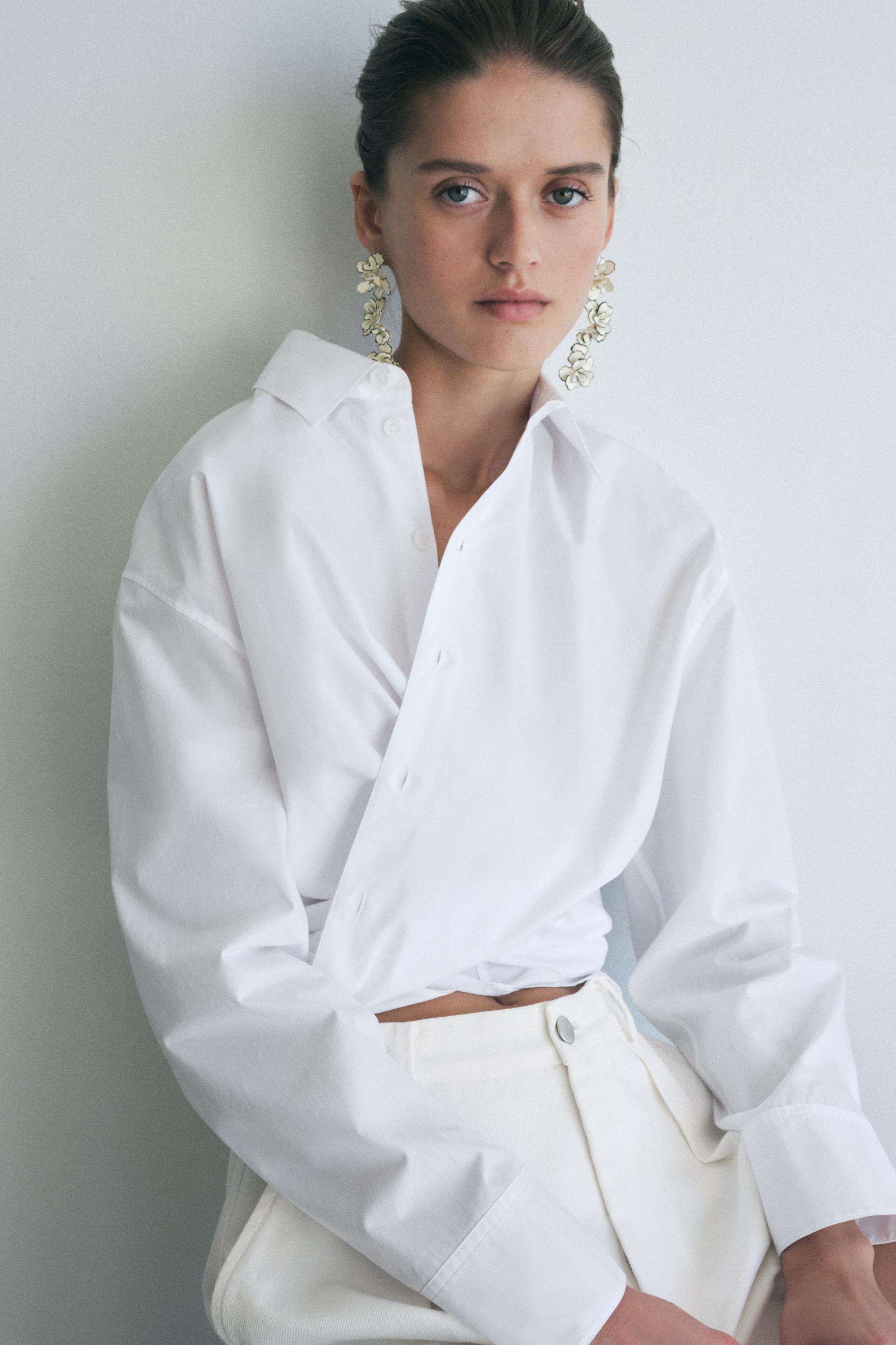 OVERSIZED POPLIN SHIRT ZW COLLECTION - Blue | ZARA United States OVERSIZED POPLIN SHIRT ZW COLLECTION - Blue | ZARA United States