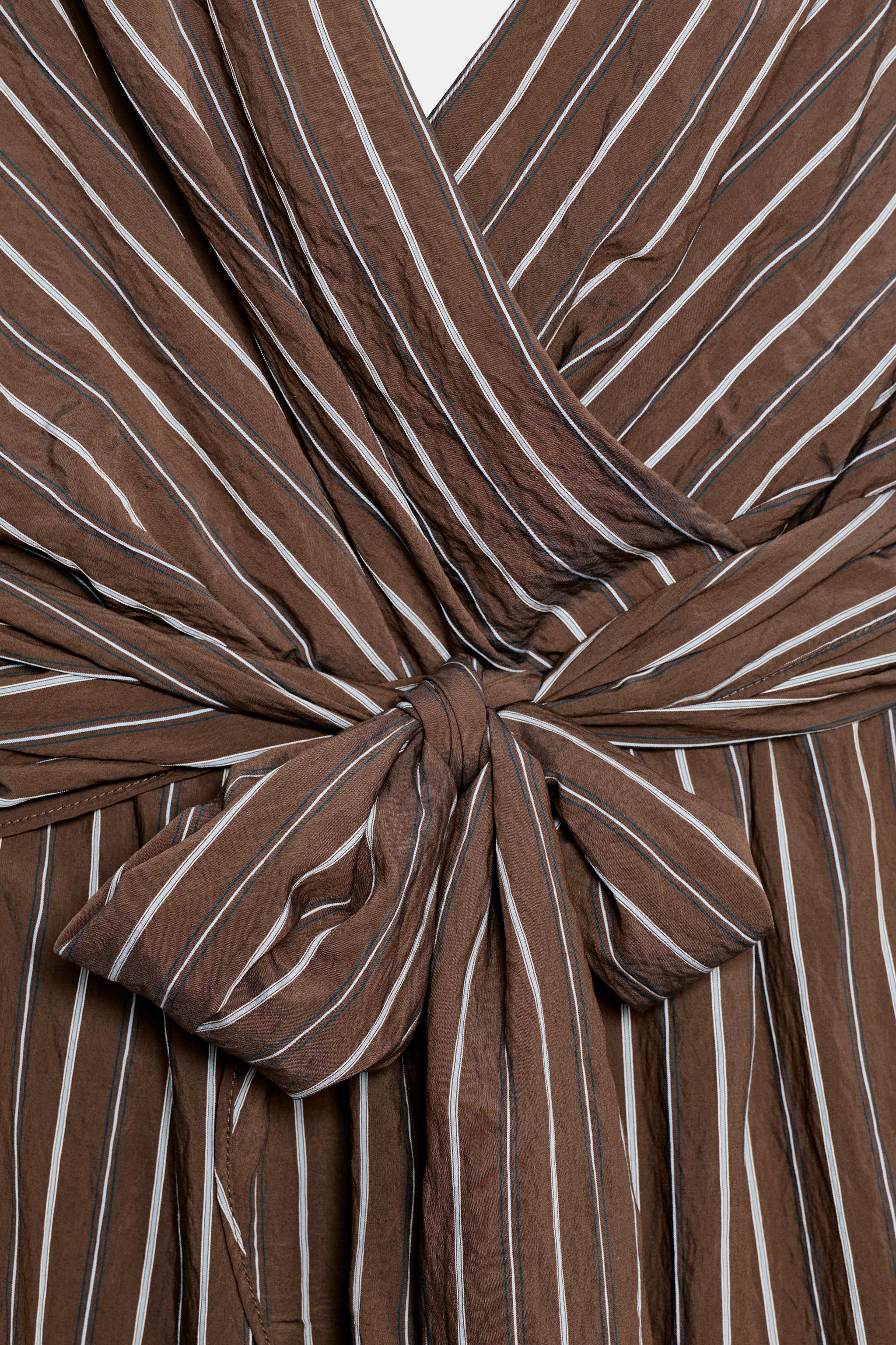 Zara STRIPED BELTED JUMPSUIT — фото 8