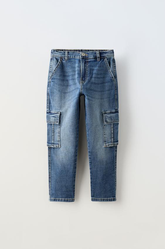 SUPER STRETCH CARGO TROUSERS - Blue | ZARA Australia