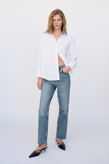 JEANS Z1975 RETOS DE CINTURA ALTA - Azul-médio da Zara