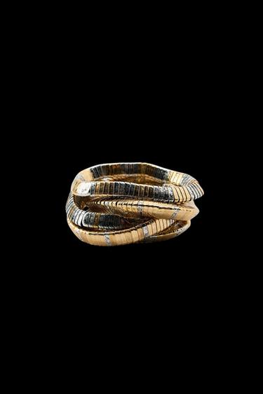 PACK PULSERAS ELÁSTICAS PIEZAS METÁLICAS - Oro / Plata de Zara