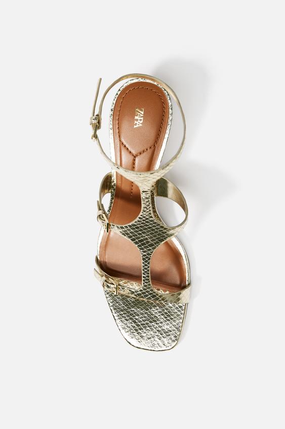 Zara Sandalias Cangrejeras Mujer 2020 Sandalias Doradas