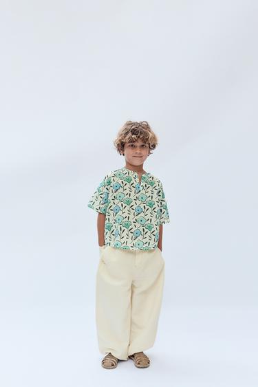 2-14 ANS/ PANTALON BLOOMER COTON LIN LIMITED EDITION - Écru de Zara