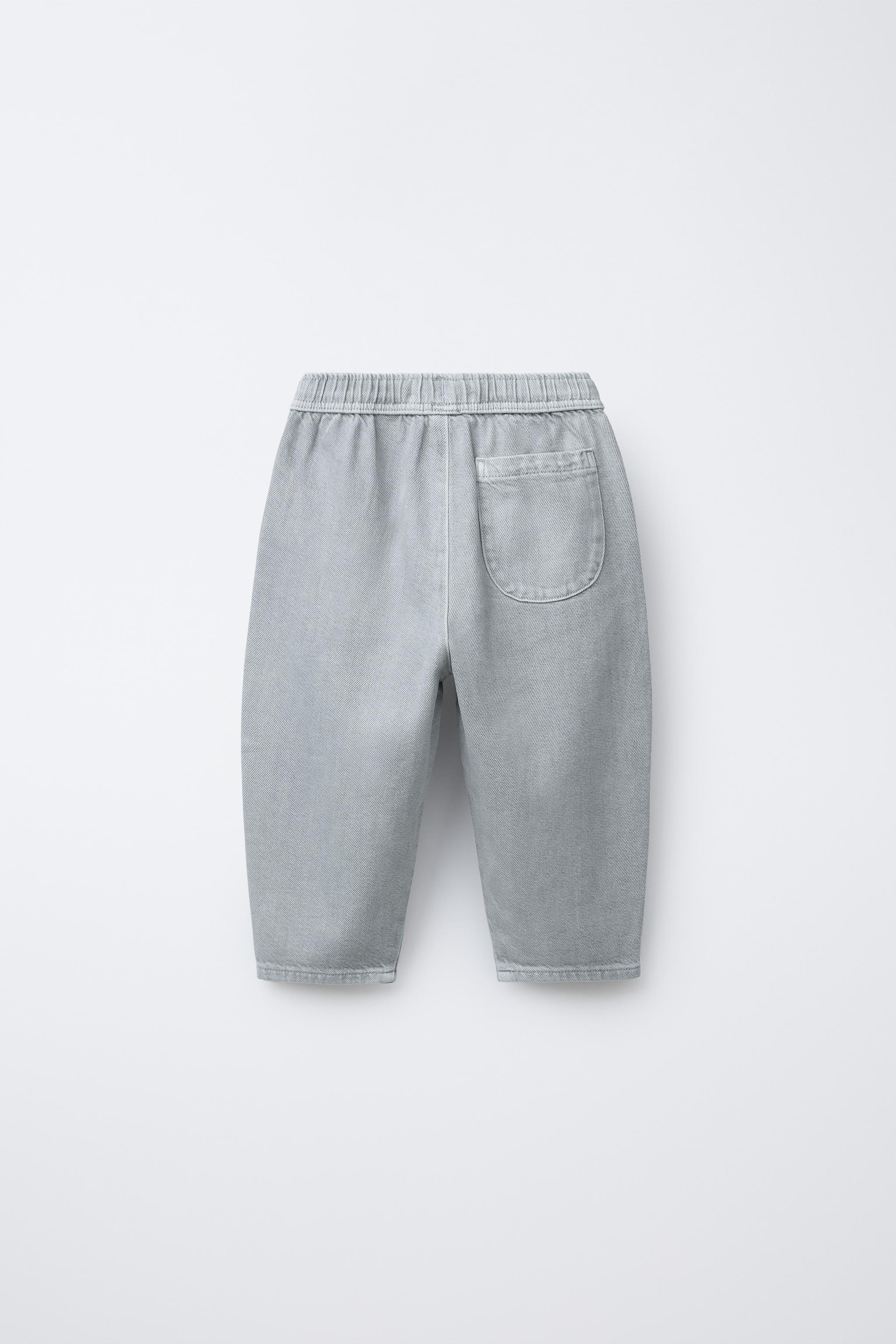 WASHED EFFECT TWILL BALLOON PANTS