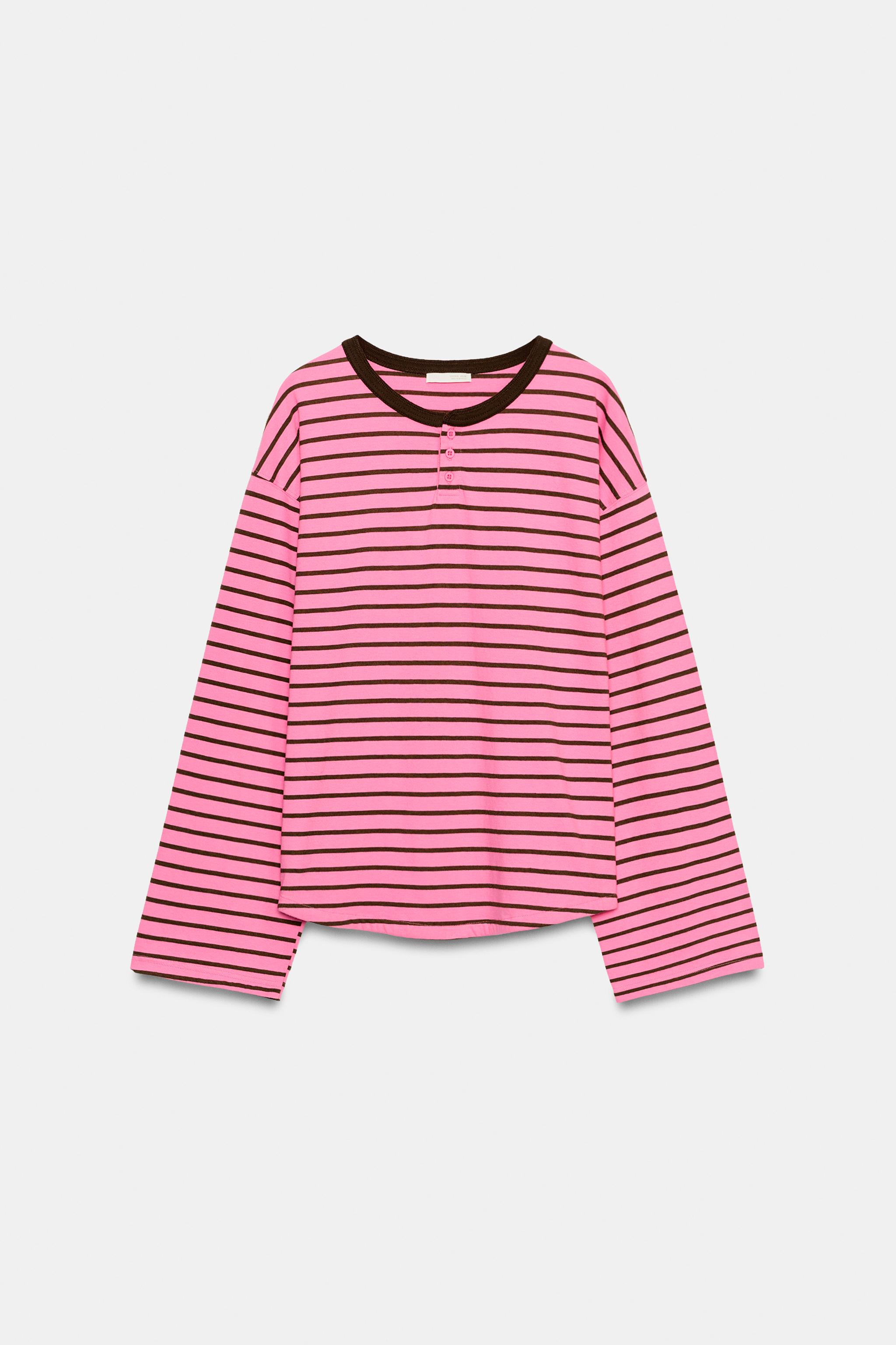 STRIPED HENLEY T-SHIRT