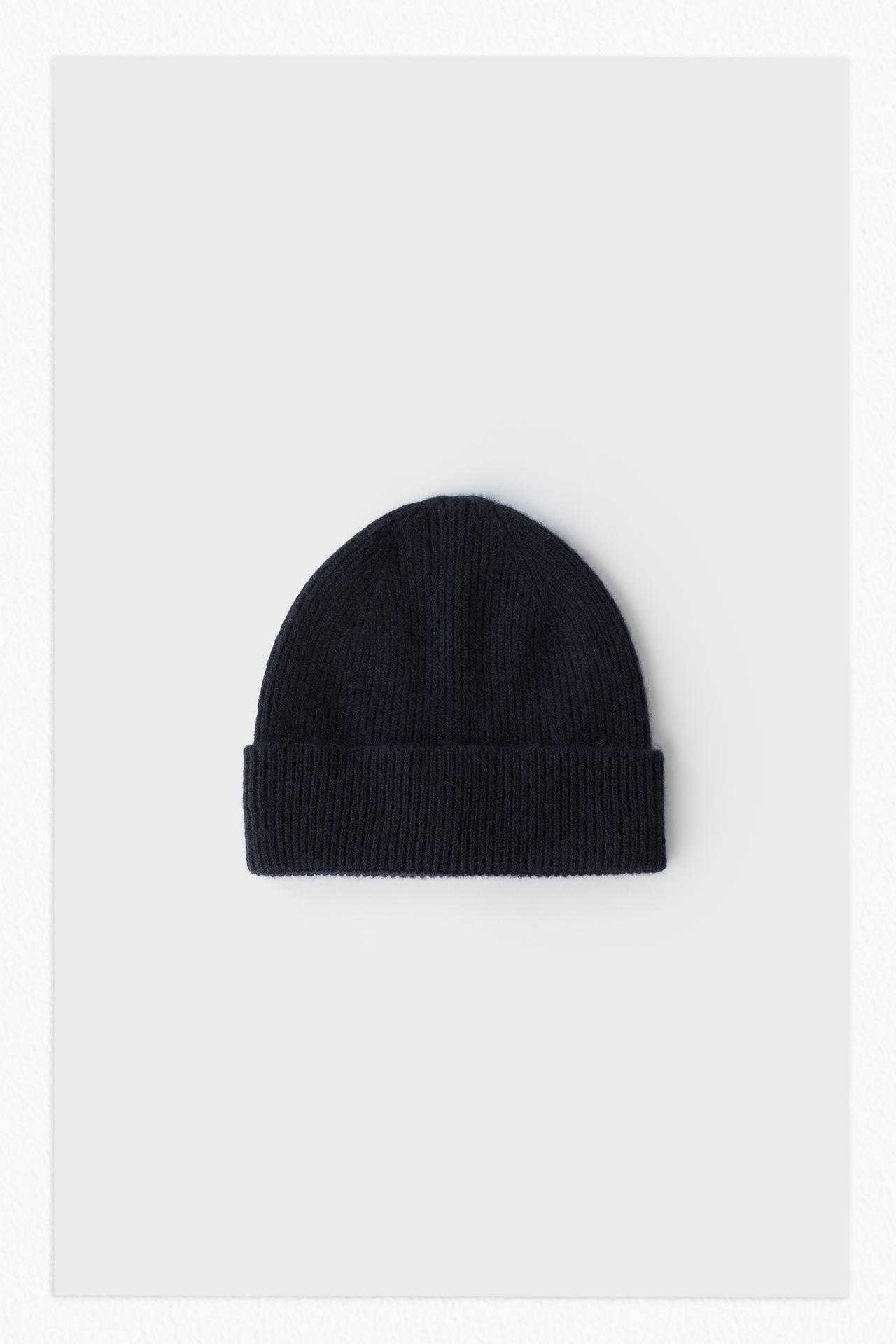 ZARA TIMELESS - 100% CASHMERE HAT — Dark navy