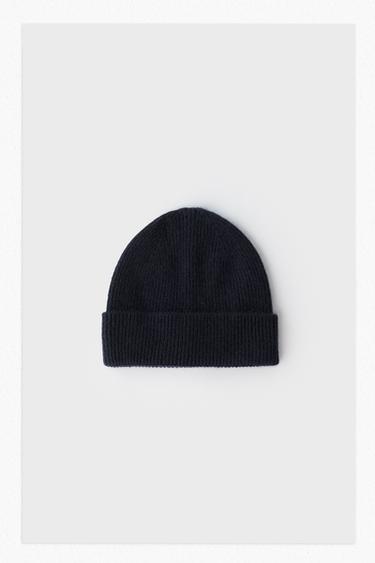 ZARA TIMELESS - 100% CASHMERE HAT — Dark navy 1