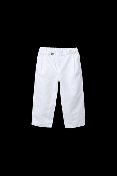 GERADE GESCHNITTENE HOSE MIT LEINEN - Weiß von Zara - Bild 0