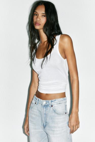 TRF EXTRA WIDE-LEG HIGH-WAIST JEANS - Light blue by Zara - Image 2