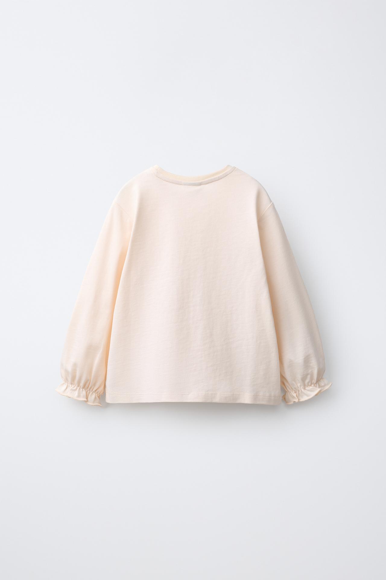 GATHERED BOW T-SHIRT — Ecru