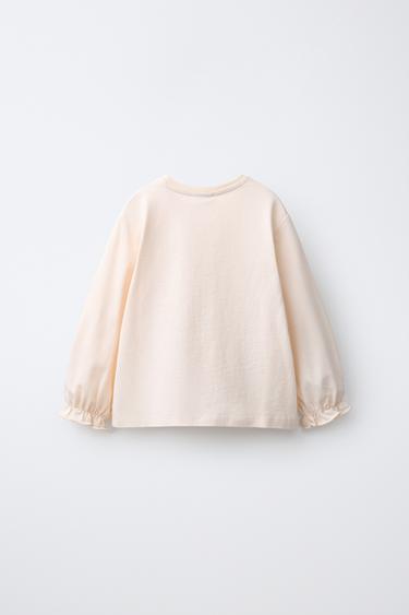 GATHERED BOW T-SHIRT — Ecru 2