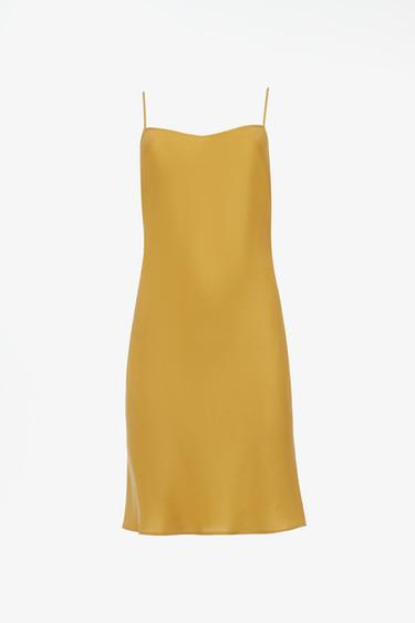 LIMITED EDITION 100% SILK SLIP DRESS — Ocher 1