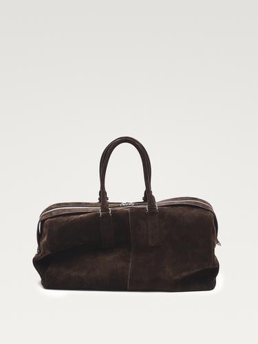 Bolso de viaje piel ante - Marrón de Zara