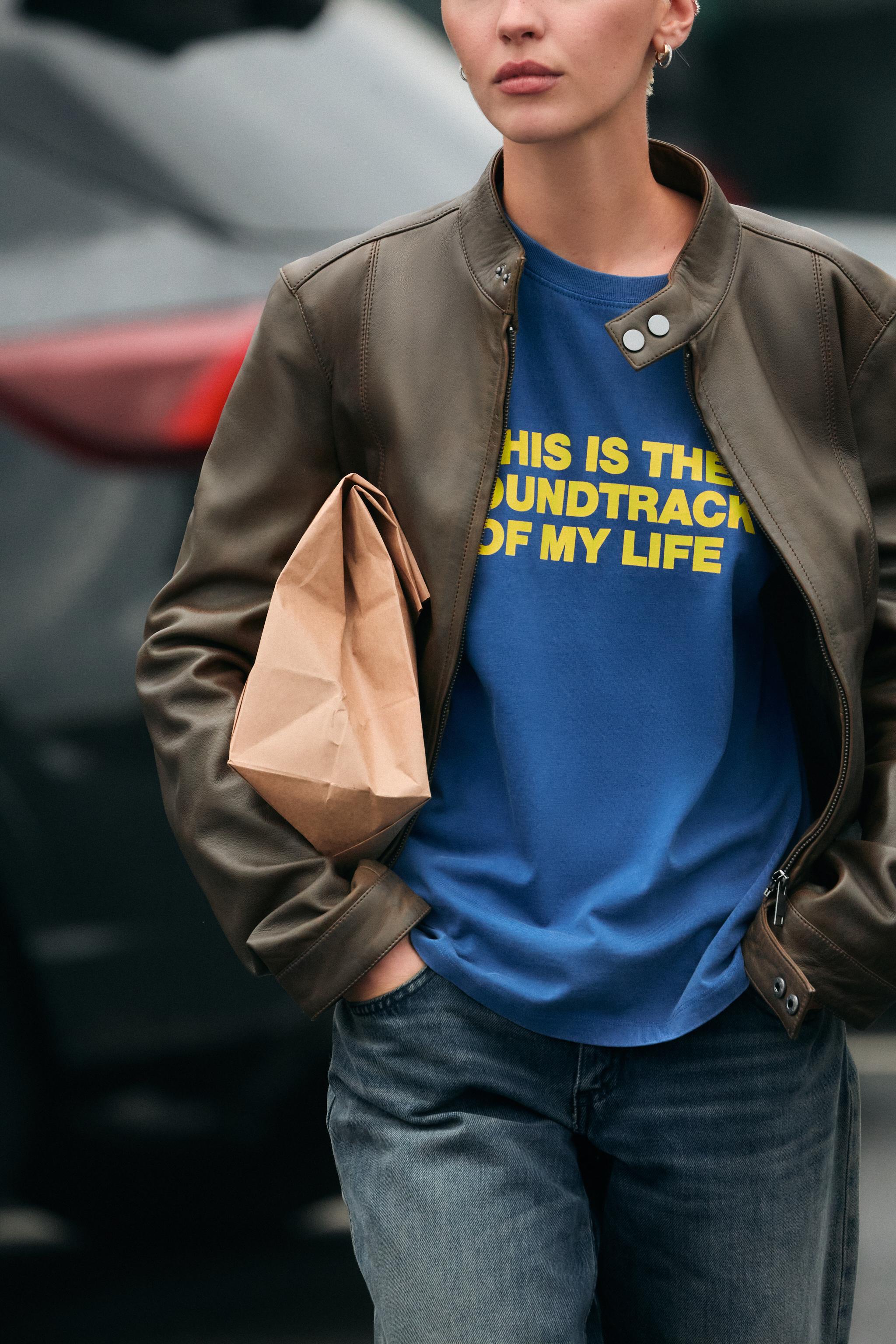 WASHED EFFECT TEXT T-SHIRT