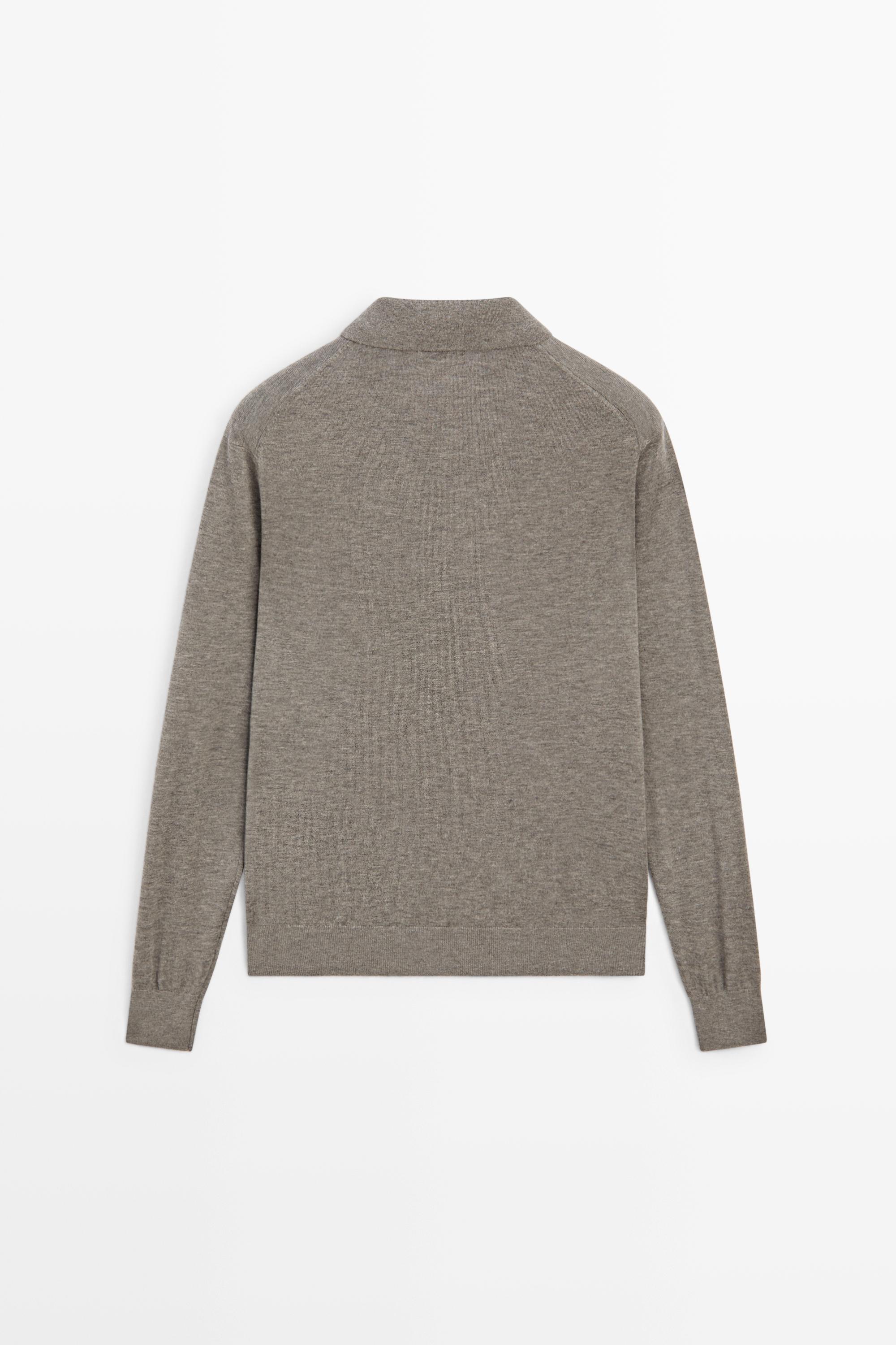 Pull en maille à col zippé et laine
