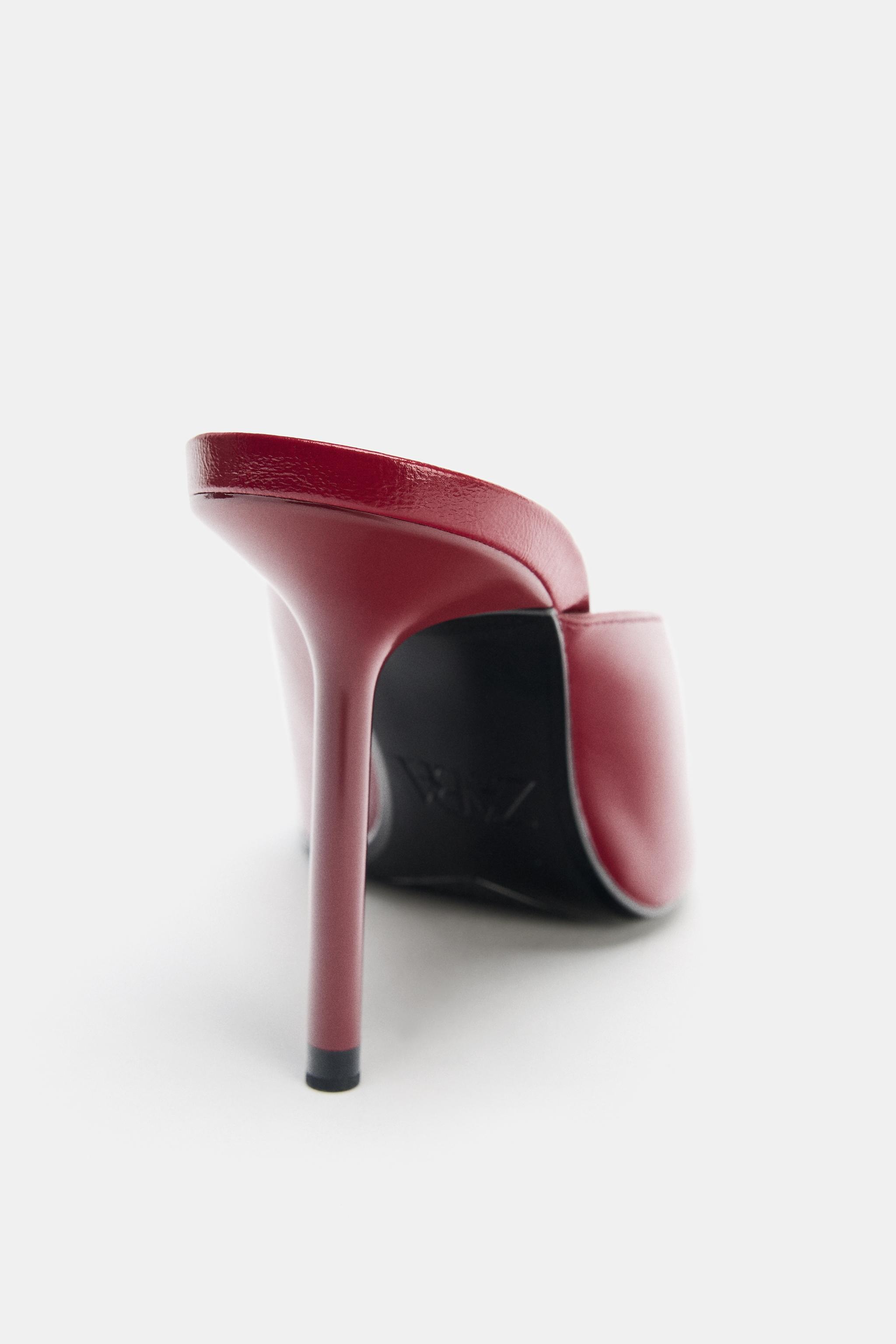 OPEN TOE SANDALS - Burgundy Red | ZARA United States