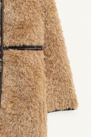 MANTEAU LONG MOUTONNÉ ÉDITION LIMITÉE - Marron clair de Zara - Image 8