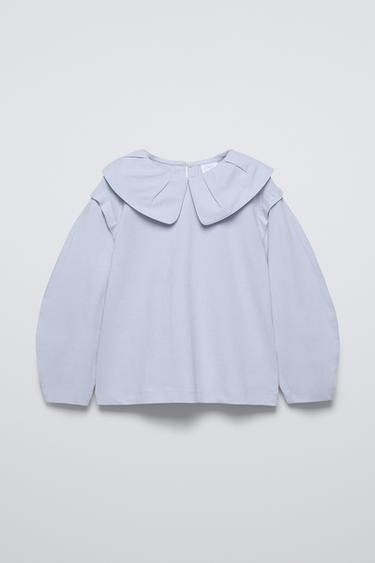 COLLARED TOP - Light blue by Zara - Image 0