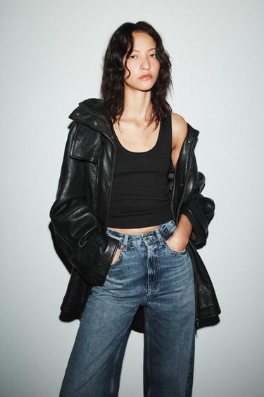 TRF EXTRA WIDE-LEG HIGH-WAIST JEANS - Indigo by Zara