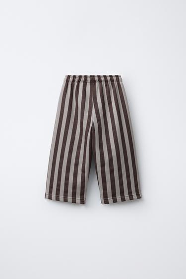 PANTALON EN MOLLETON À RAYURES - Rayures de Zara - Image 1