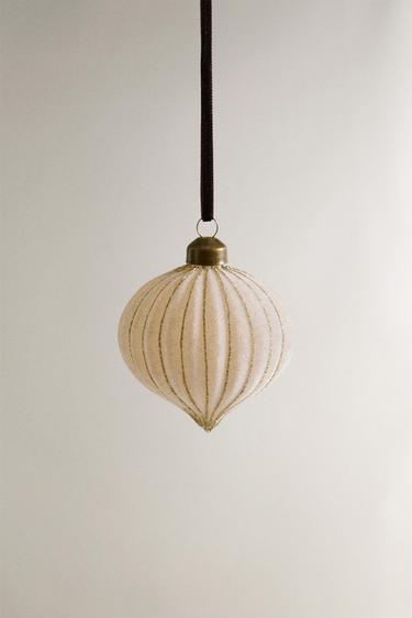 STRIPED CHRISTMAS TREE DECORATION - Sand by Zara - Image 0