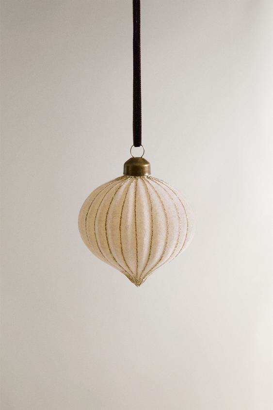 STRIPED CHRISTMAS TREE ORNAMENT - Sand | ZARA United States