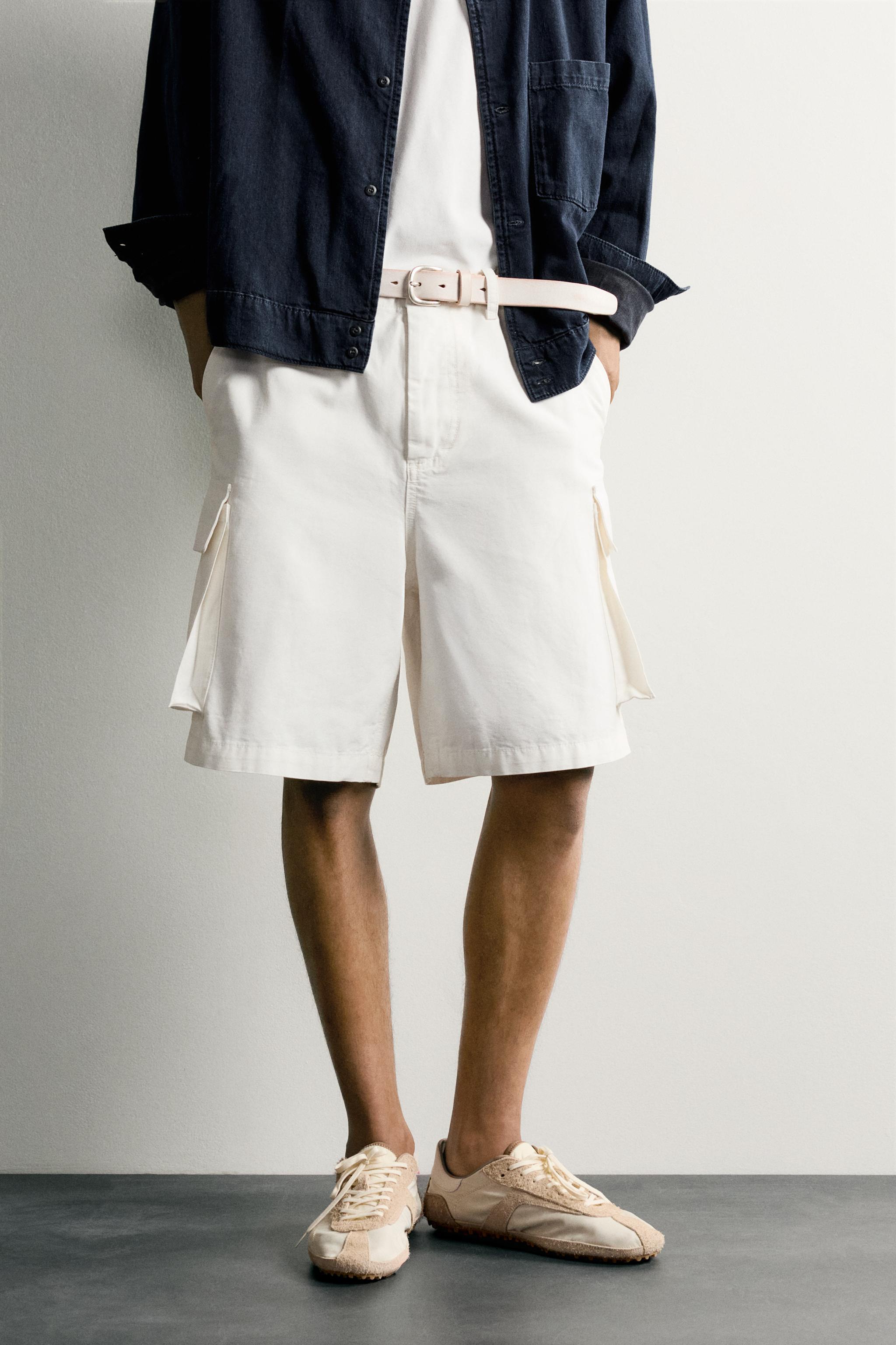 RELAXED FIT CANVAS CARGO SHORTS