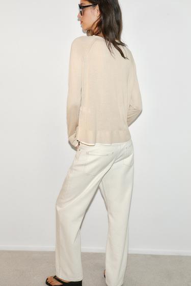 PULL EN MAILLE DOUBLE - Sable de Zara - Image 3