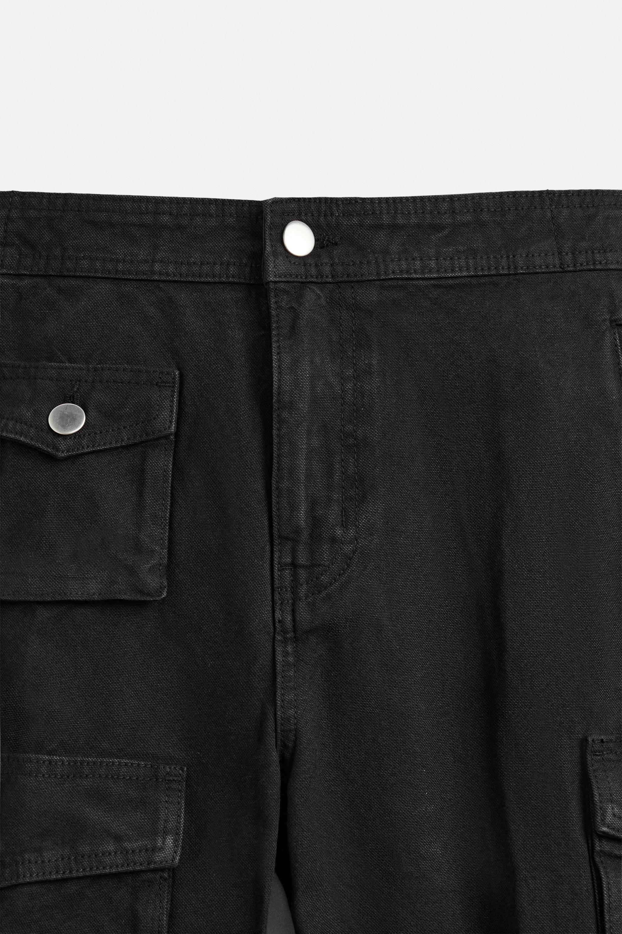 POCKET DENIM CARGO PANTS - Beige | ZARA United States