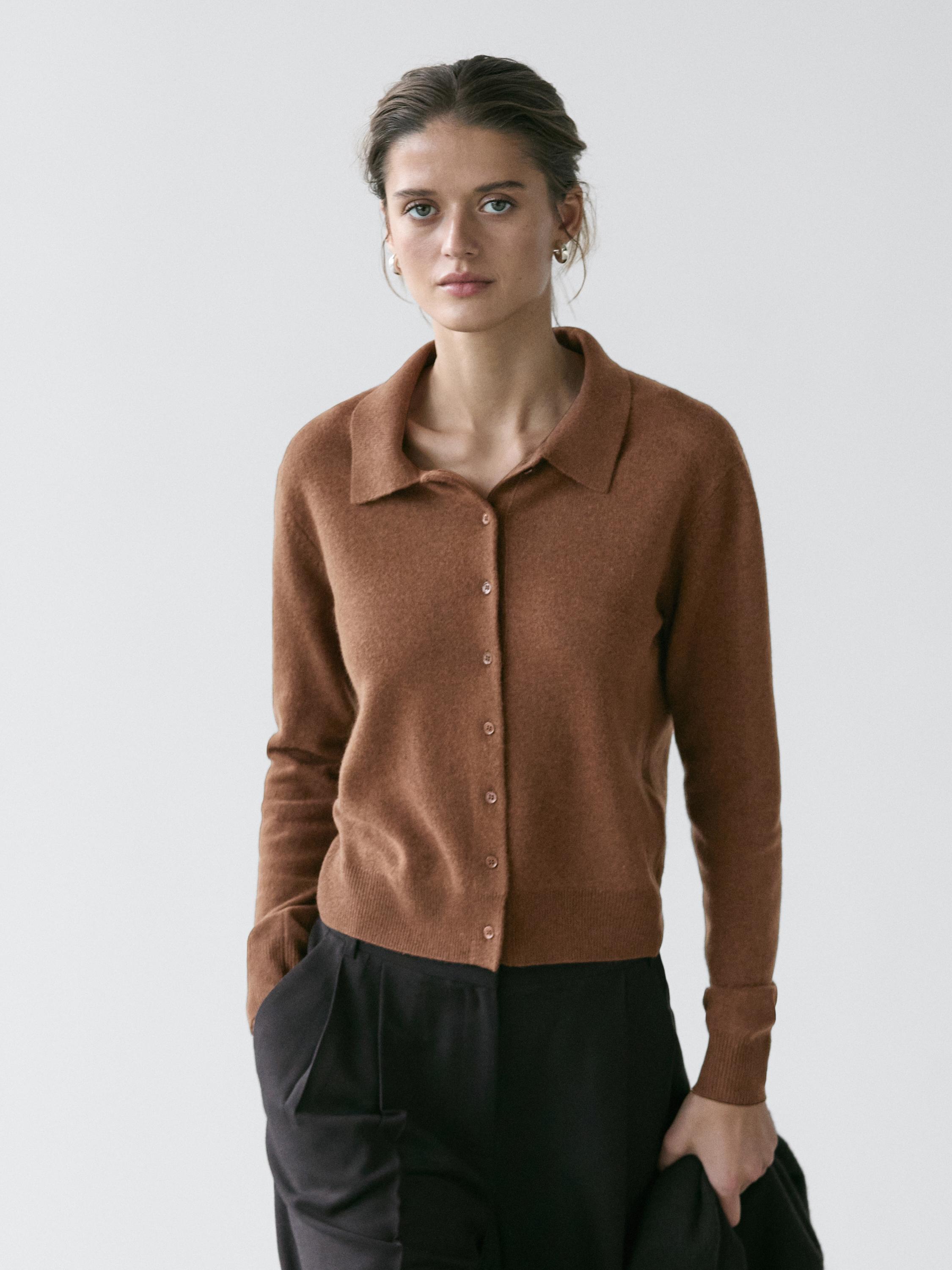 Wool knit cardigan