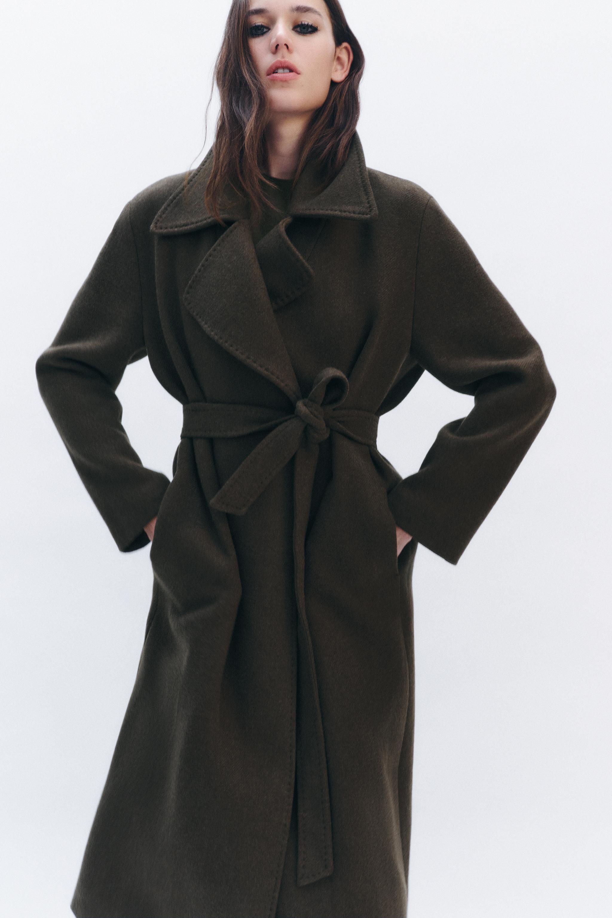 Zara long belted on sale coat