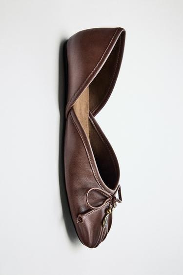 BALLERINAS WITH BOW DETAIL - Brown by Zara