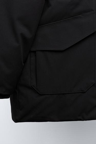 LONG FEATHER AND DOWN WATER-REPELLENT PUFFER JACKET WITH DETACHABLE FAUX FUR HOOD - Black by Zara - Image 7