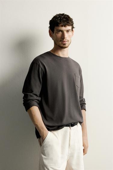 STRIPED LONG SLEEVE REGULAR FIT T-SHIRT — Anthracite grey 2