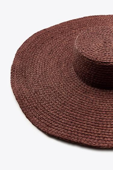 CAPELINE EN RAPHIA - Marron de Zara - Image 1