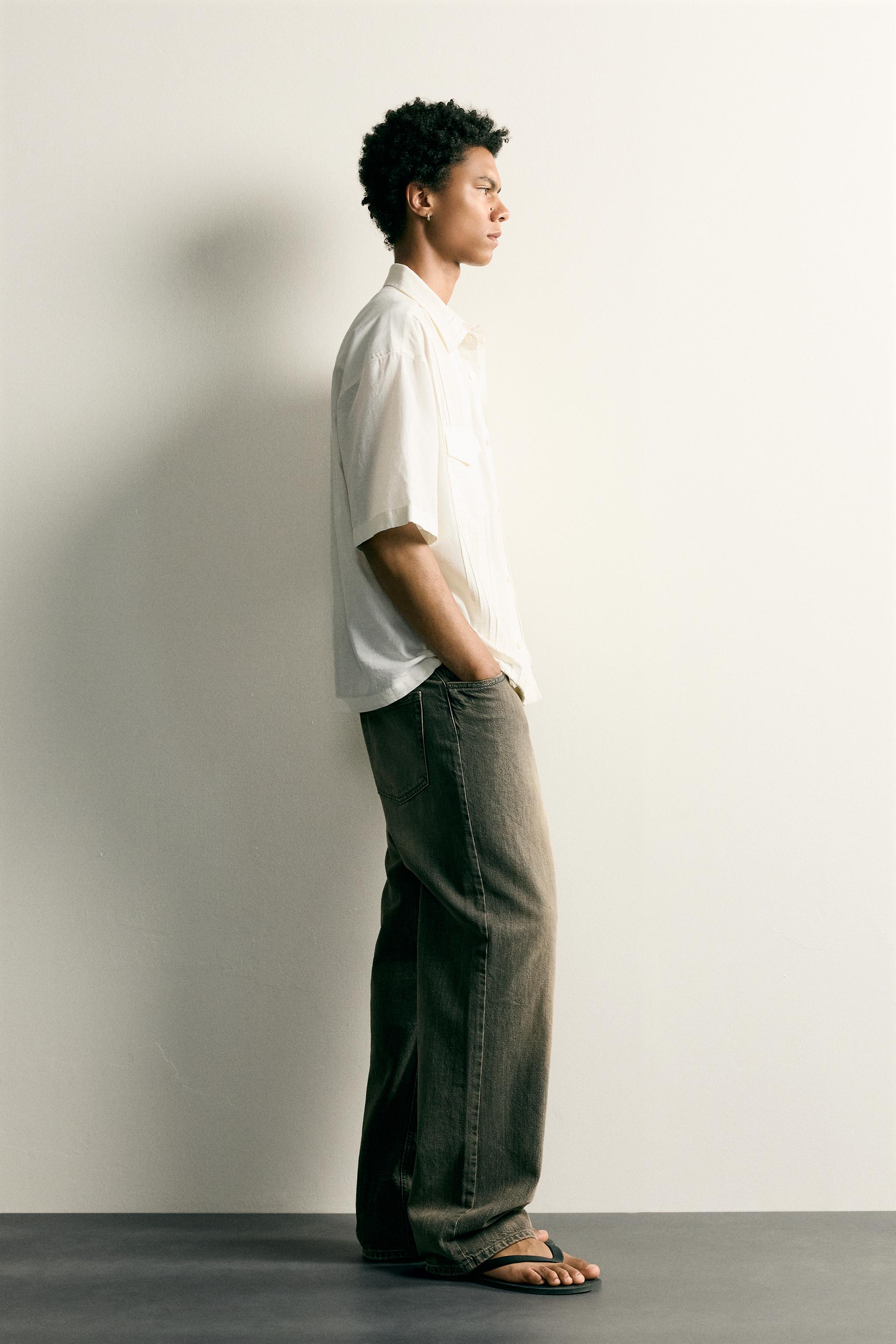RELAXED FIT EMBROIDERED PLEAT SHIRT