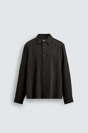 FLOWING RELAXED FIT SHIRT - Brown by Zara