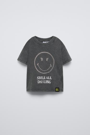 SMILEYWORLD ® RHINESTONE T-SHIRT - Anthracite grey by Zara - Image 0
