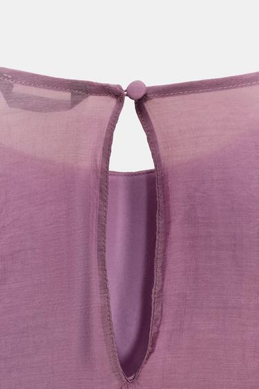 TOP À VOLANTS ASYMÉTRIQUE - Mauve de Zara - Image 7