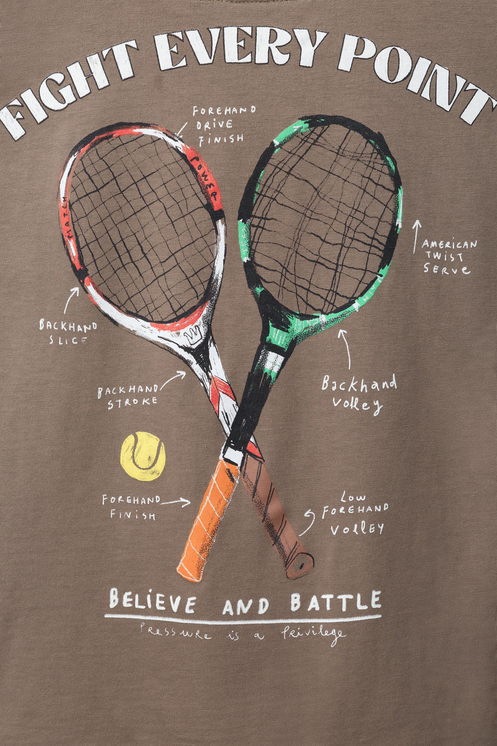 Детские футболки Zara TENNIS PRINT T-SHIRT — фото 5