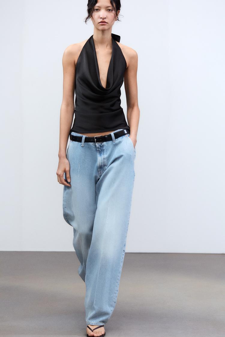 SATIN HALTER TOP