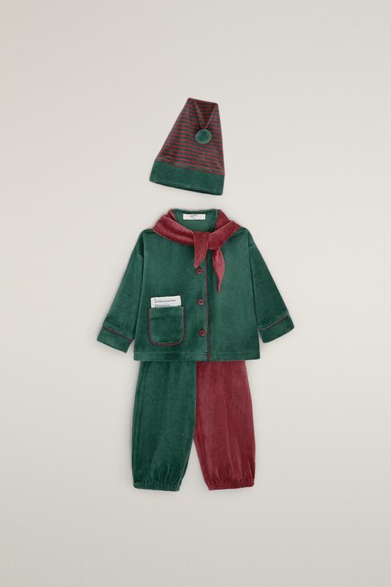 KIDS' CHRISTMAS ELF PYJAMA SET - Green by Zara - Image 0