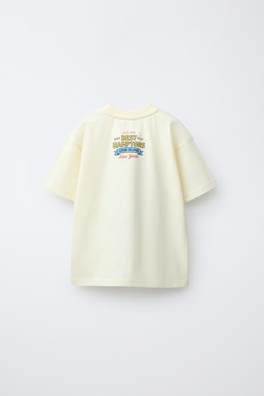 SLOGAN PRINT T-SHIRT - Pastel yellow by Zara - Image 1